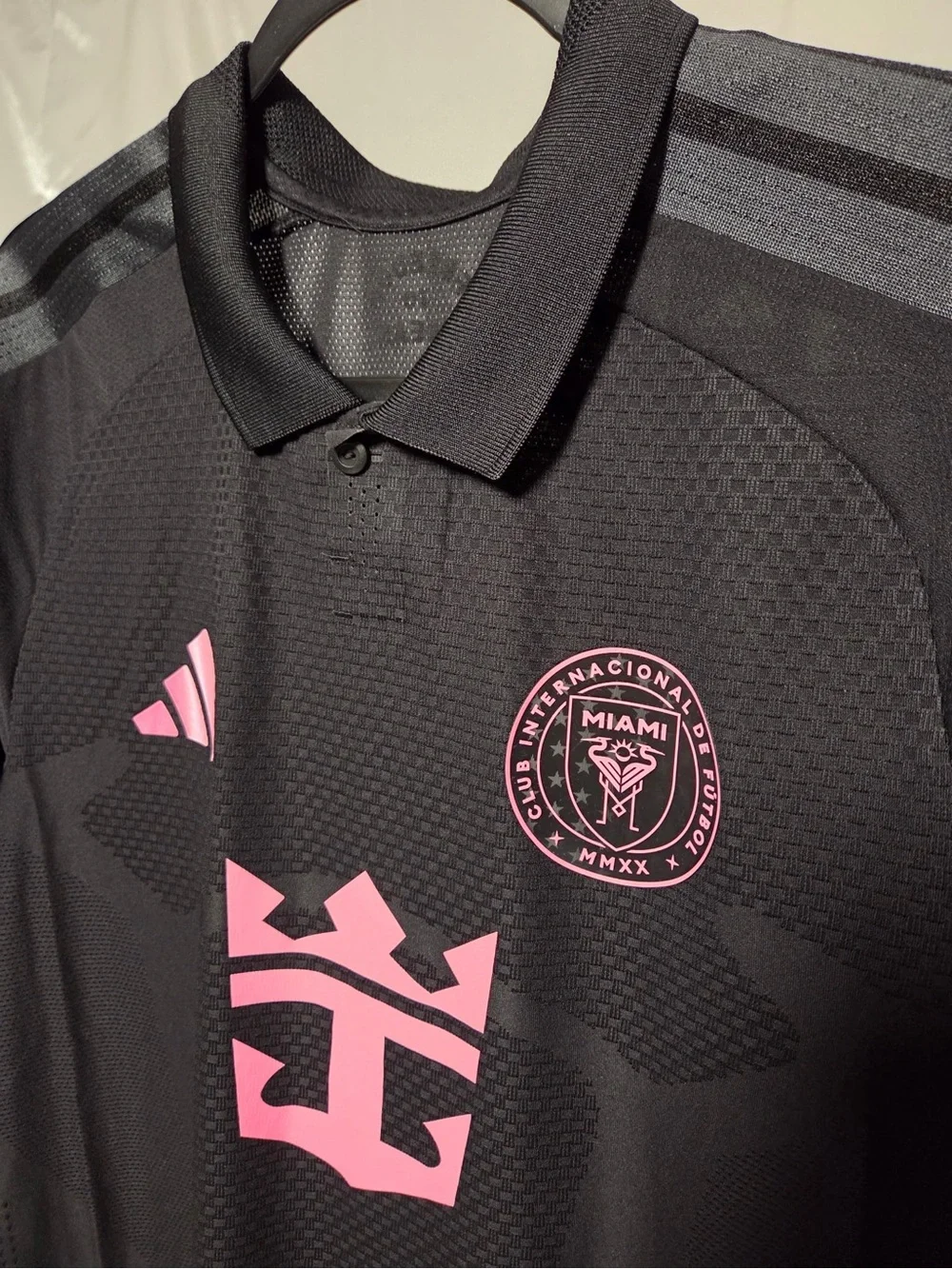 adidas Men's Black and Pink Lionel Messi Inter Miami CF Jersey
